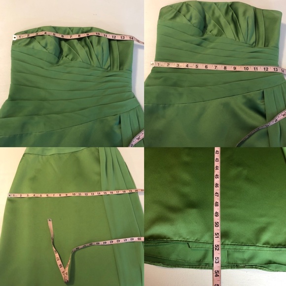 David’s Bridal Clover Green Strapless Satin Dress - Size 4 - Picture 15 of 15